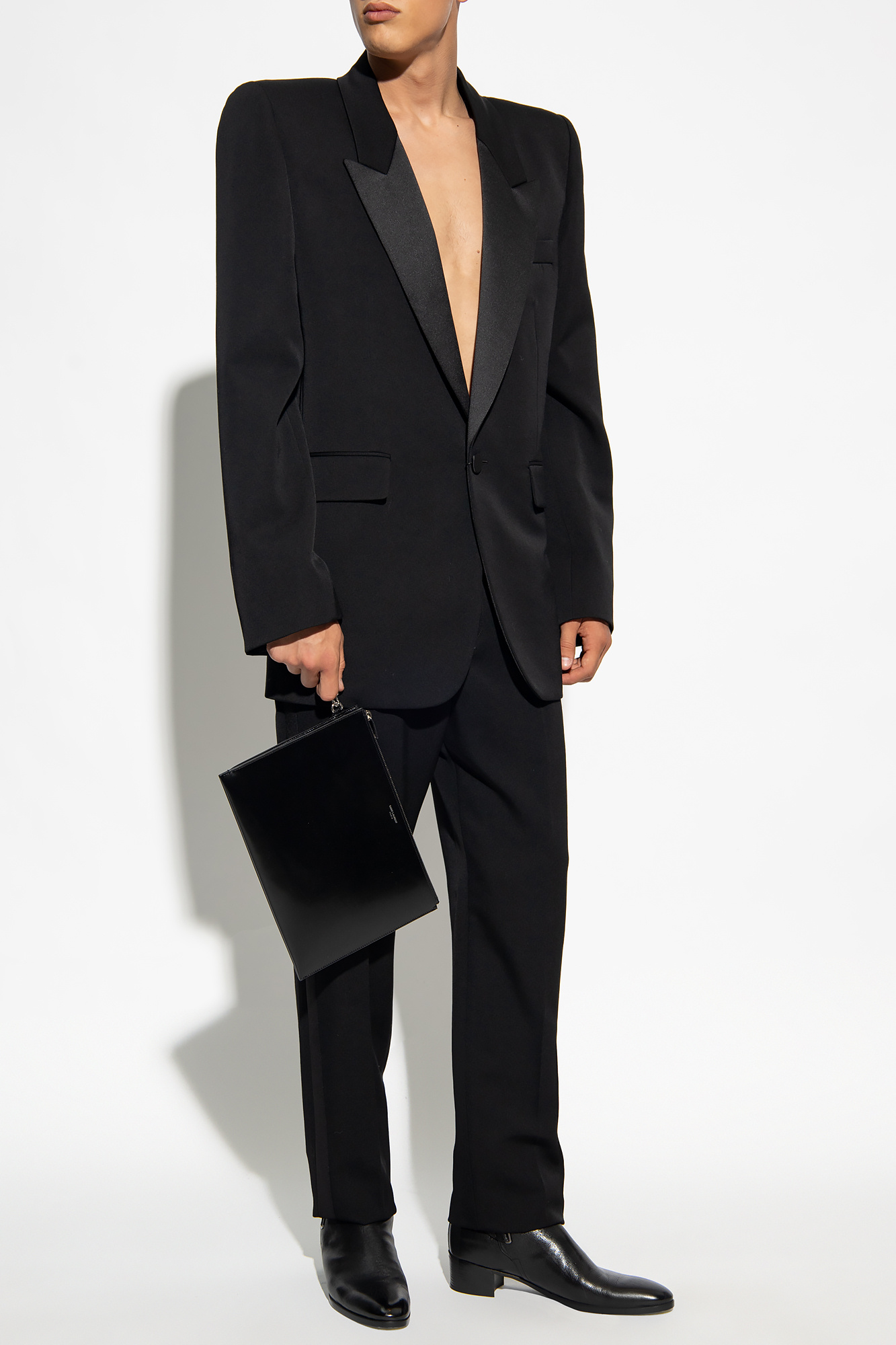 Saint Laurent Trousers with satin side stripes | Men's Saint Laurent Trousers with satin side stripes | Men's